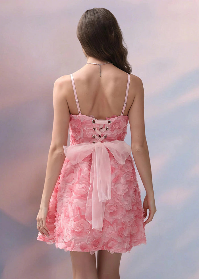 Eudokia | Stunning Pink Homecoming Dress: Floral Romance & Adjustable Elegance for Prom - Light Pink Floral - PromDressClub