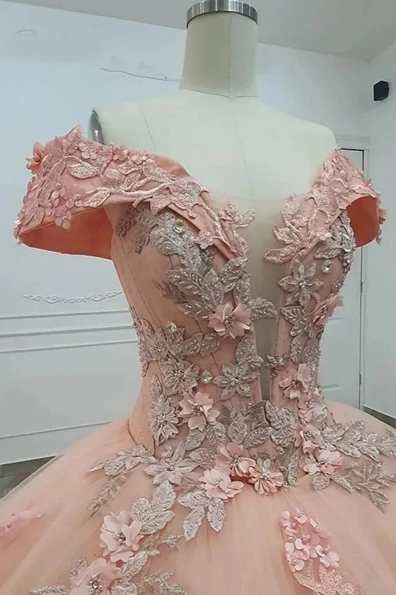 Fiona | Stunning Pink Flower Quinceanera Dresses: 15 Sweet Dresses for Memorable Events - Pink - PromDressClub