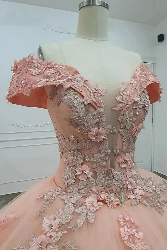 Fiona | Stunning Pink Flower Quinceanera Dresses: 15 Sweet Dresses for Memorable Events - Pink - PromDressClub