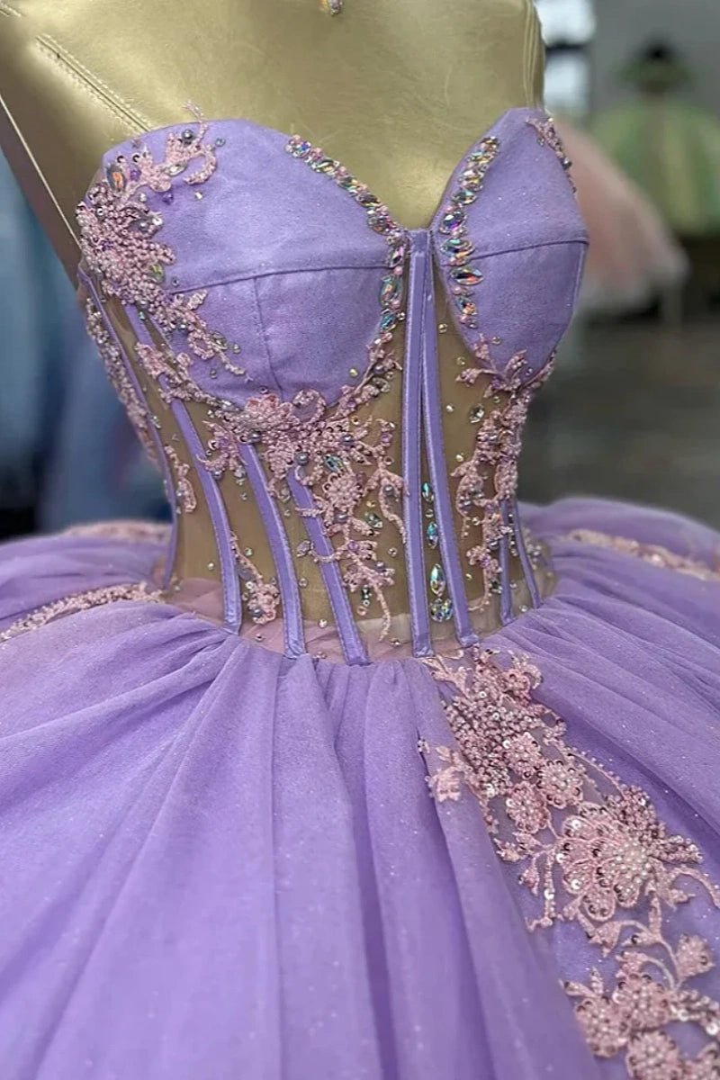 Heather | Gorgeous Light Purple Quince Dresses for Unforgettable Celebrations - Light Purple - PromDressClub