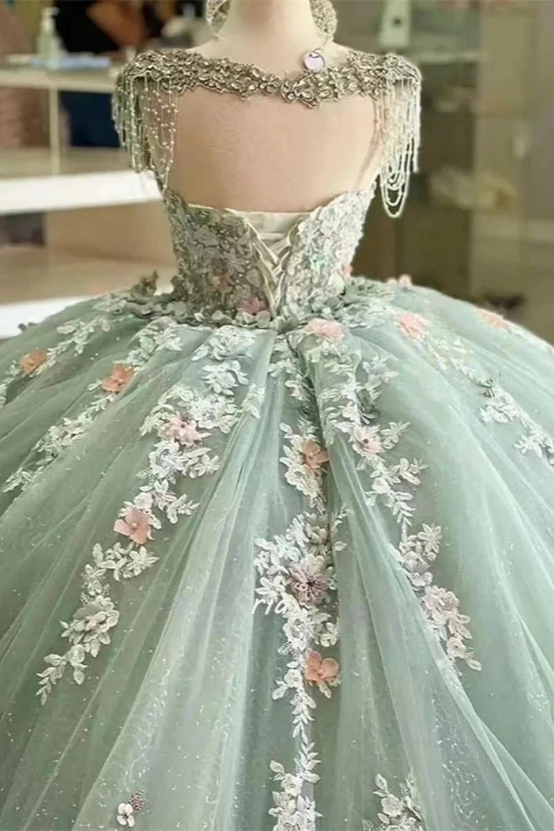 Helen | Stunning Light Green Quinceanera Dresses for Your Unforgettable Celebration - Light Green - PromDressClub