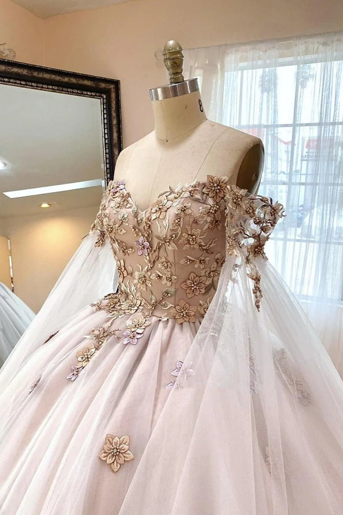 Helena | Gorgeous Long Sleeve Champagne Quince Dresses for Memorable Celebrations - Champagne - PromDressClub