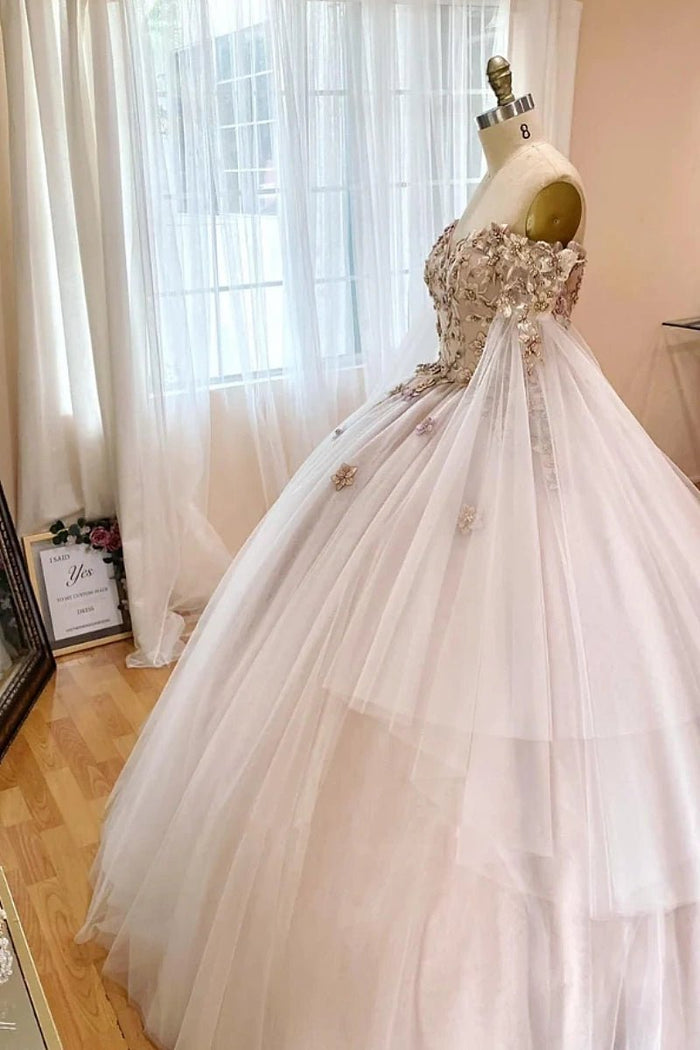 Helena | Gorgeous Long Sleeve Champagne Quince Dresses for Memorable Celebrations - Champagne - PromDressClub