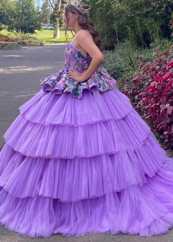Holly | Beautiful Light Purple Ruffled Quinceanera Dresses for Memorable Celebrations - Light Purple - PromDressClub