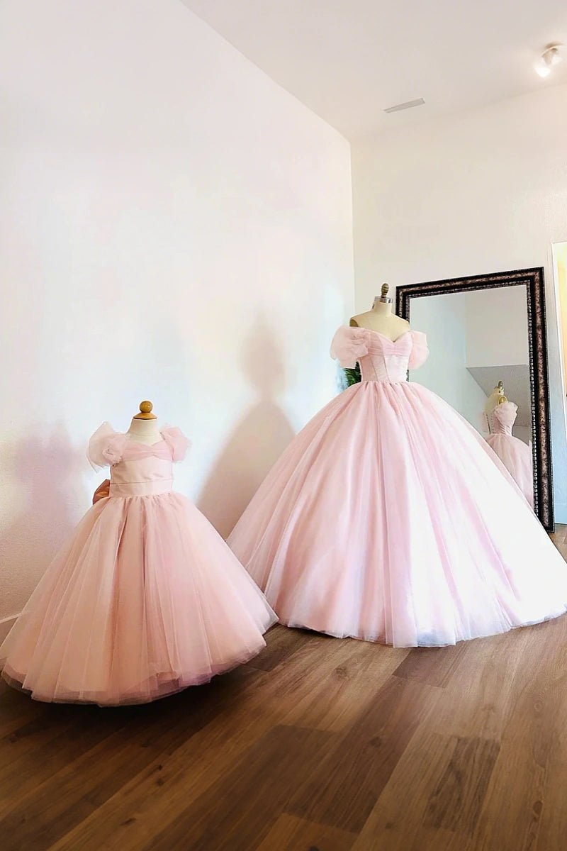 Jade | Enchanting Pink Quince Dresses with Sleeves for Timeless Elegance - Light Pink - PromDressClub