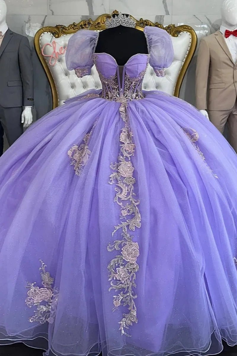 Jane | Gorgeous Light Purple Quinceanera Dresses with Sleeves for Unforgettable Moments - Light Purple - PromDressClub