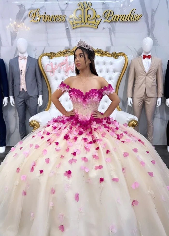 Janet | Stunning Pink and Champagne Quinceanera Dresses for Unforgettable Moments - Champagne - PromDressClub