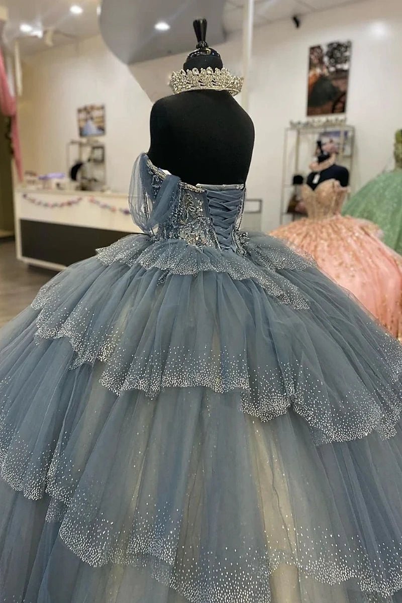 Karla | Step Into Elegance with Our Grey Quince Dress - Grey - PromDressClub