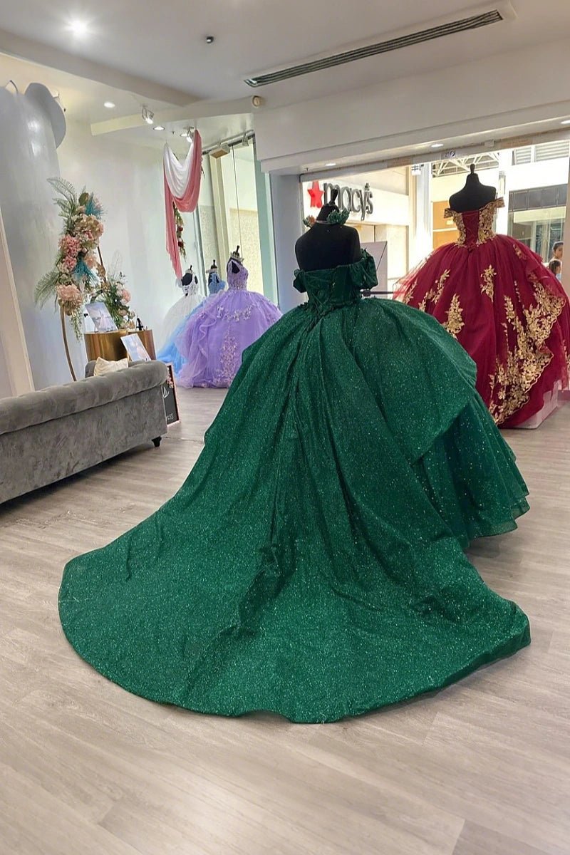 Katherine | Discover Your Magical Emerald Green Quince Dresses - Shine at Your Quinceañera - Emerald Green - PromDressClub
