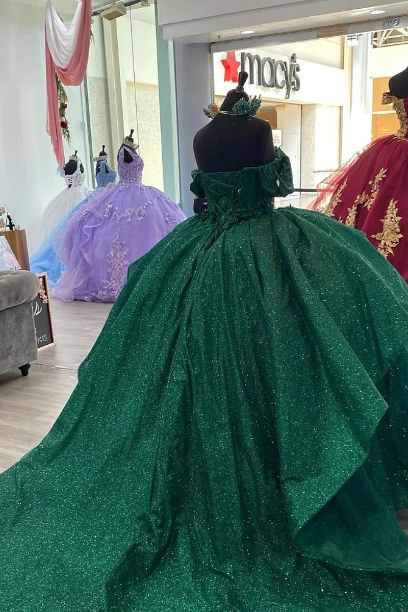 Katherine | Discover Your Magical Emerald Green Quince Dresses - Shine at Your Quinceañera - Emerald Green - PromDressClub