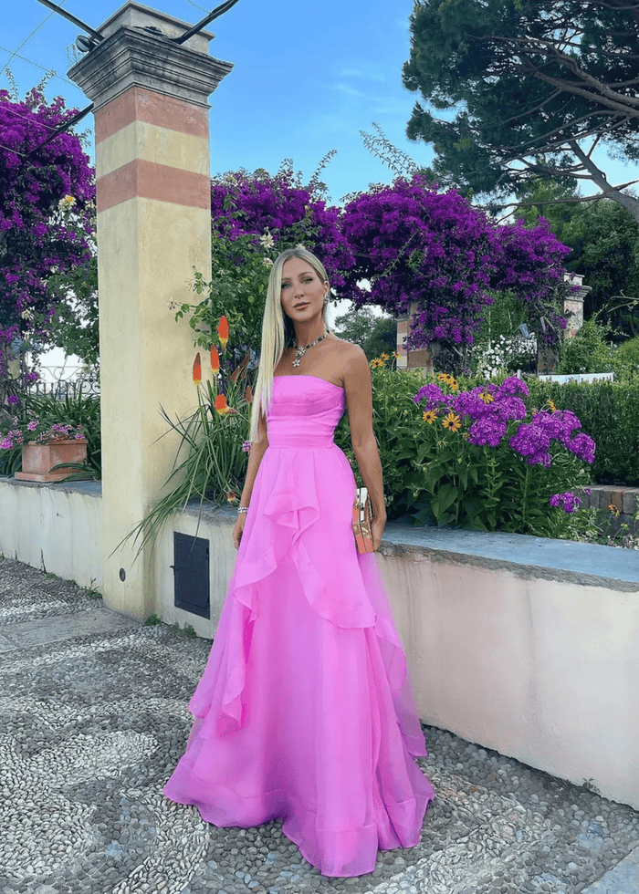 Katie | A Line Strapless Hot Pink Corset for Tulle Prom Dress - Fuchsia - PromDressClub