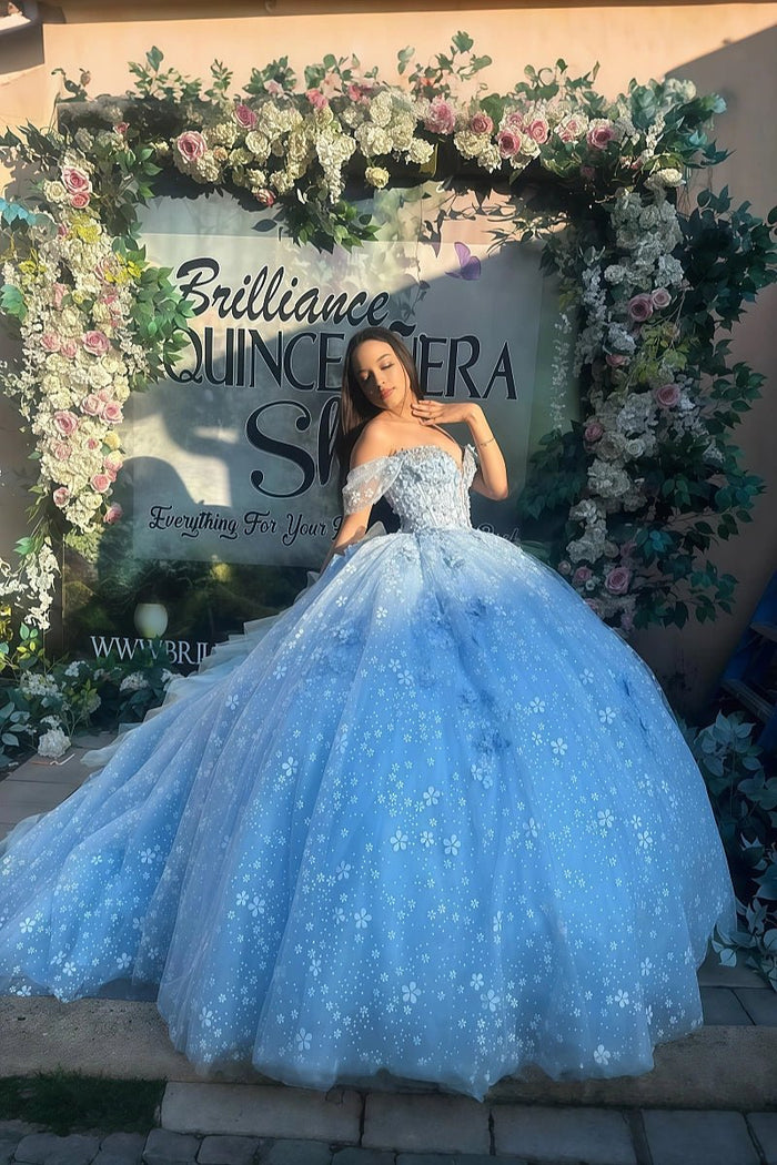 Kelsey | Step Into Your Fairy Tale with Light Blue Quince Dresses - Light Blue - PromDressClub