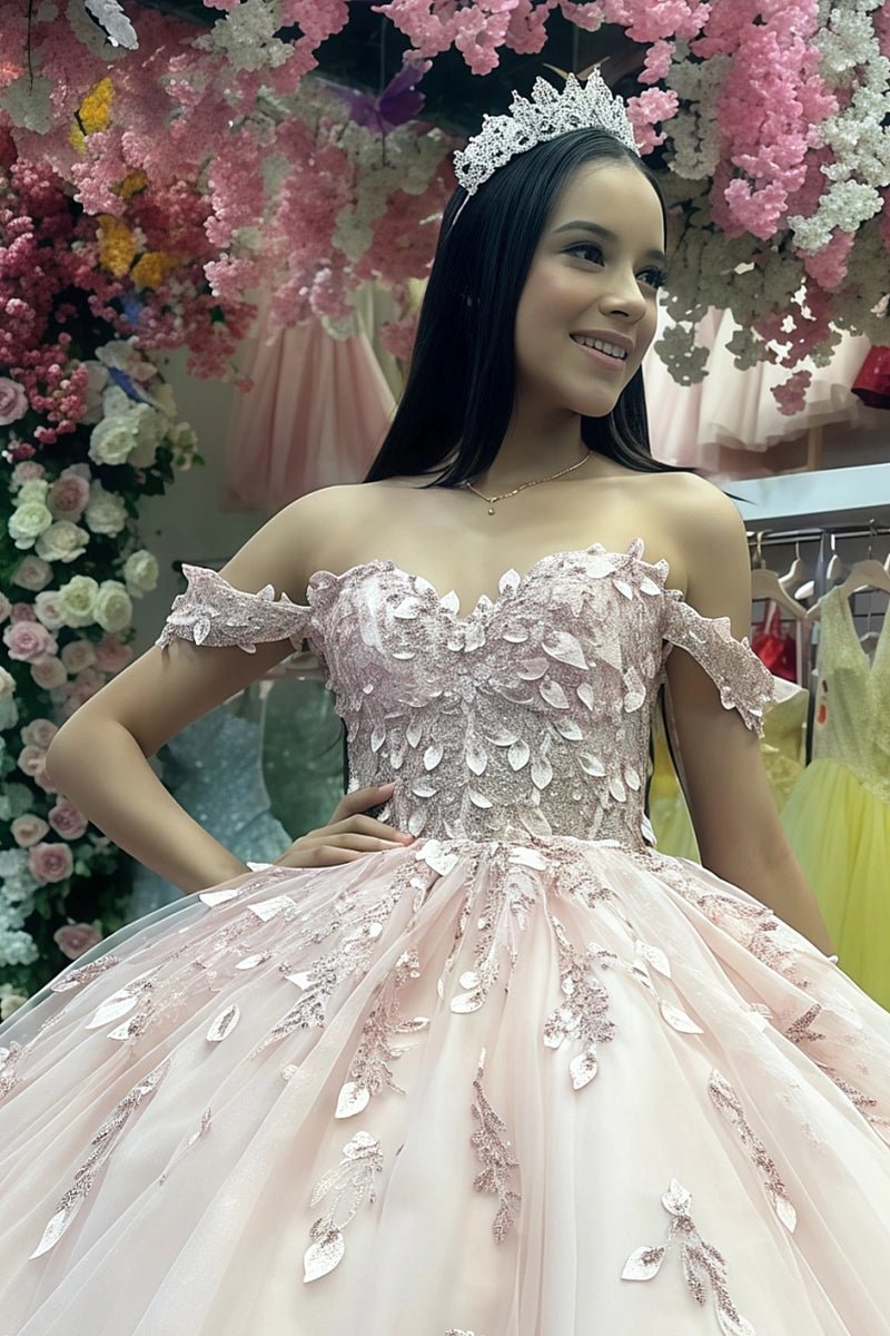 Kennedy | Slay Your Sweet 16 in Breathtaking Champagne Quince Dresses - Champagne - PromDressClub