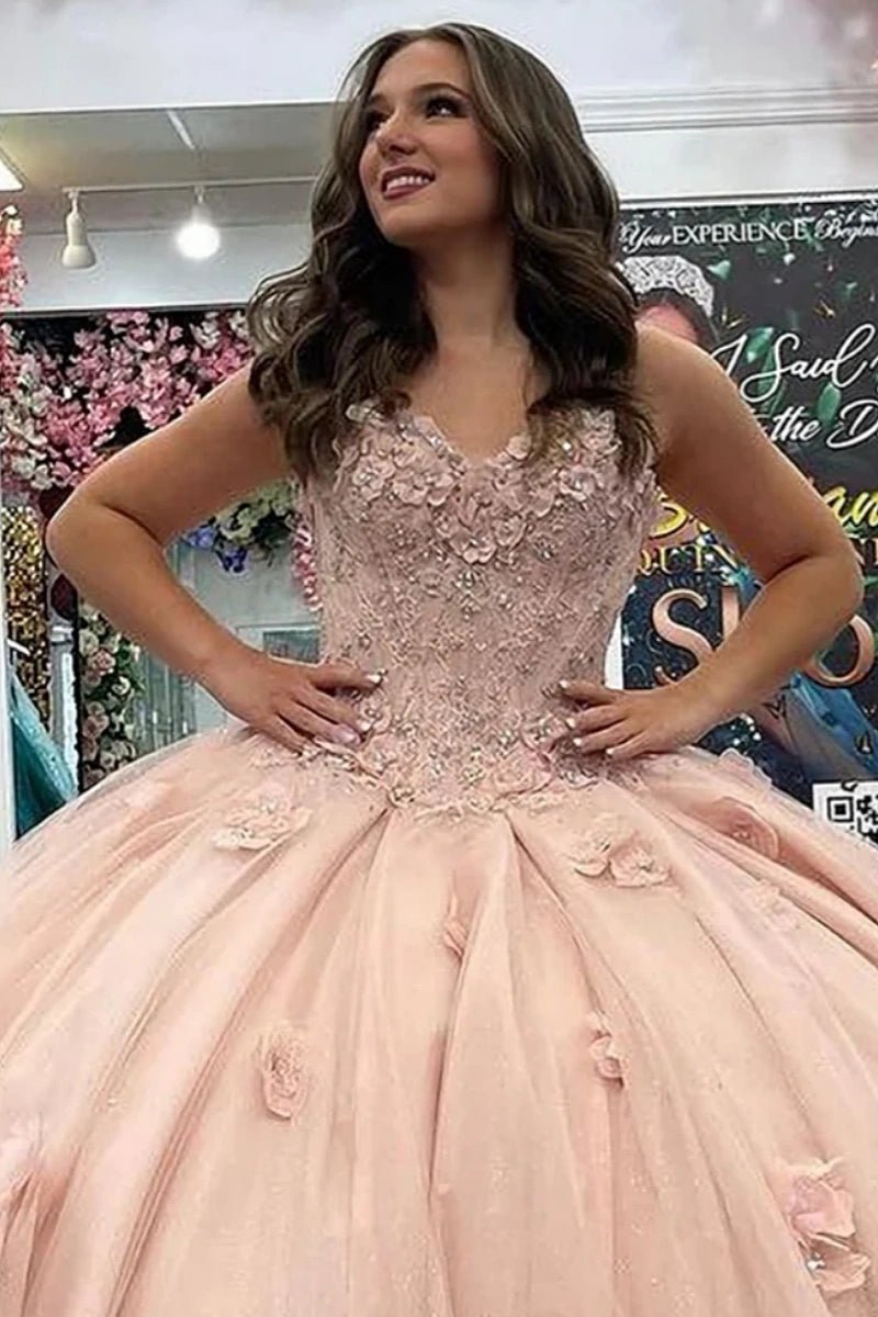 Kimberly | Slay Your Sweet 16 in Stunning Pink Quince Dresses - Light Pink - PromDressClub