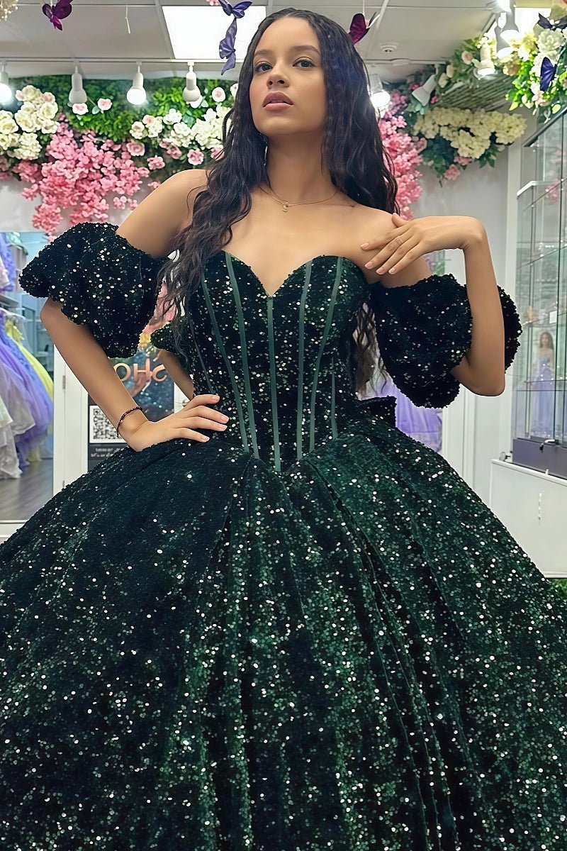 Laila | Shine Like Royalty in Stunning Dark Green Quince Dresses - Dark Green - PromDressClub