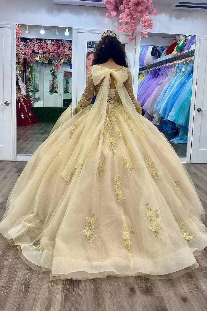 Leanne | Discover the Ultimate Gold Quince Dresses for Your Royal Debut - Gold - PromDressClub