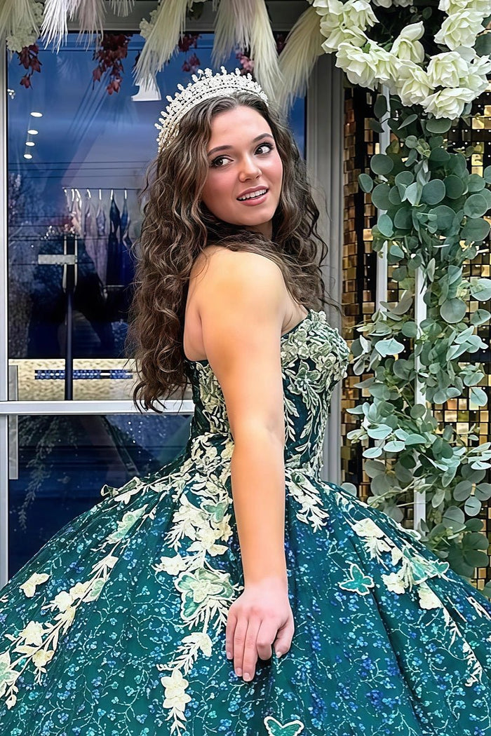 Leila | Discover the Perfect Emerald Green Quince Dress - Timeless Elegance for Your Big Day - Emerald Green - PromDressClub