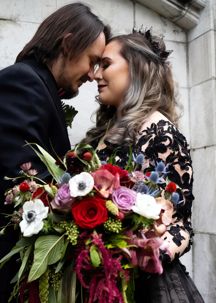 Lena | Sophisticated Black Wedding Dresses with Sleeves for Timeless Brides - Black - PromDressClub