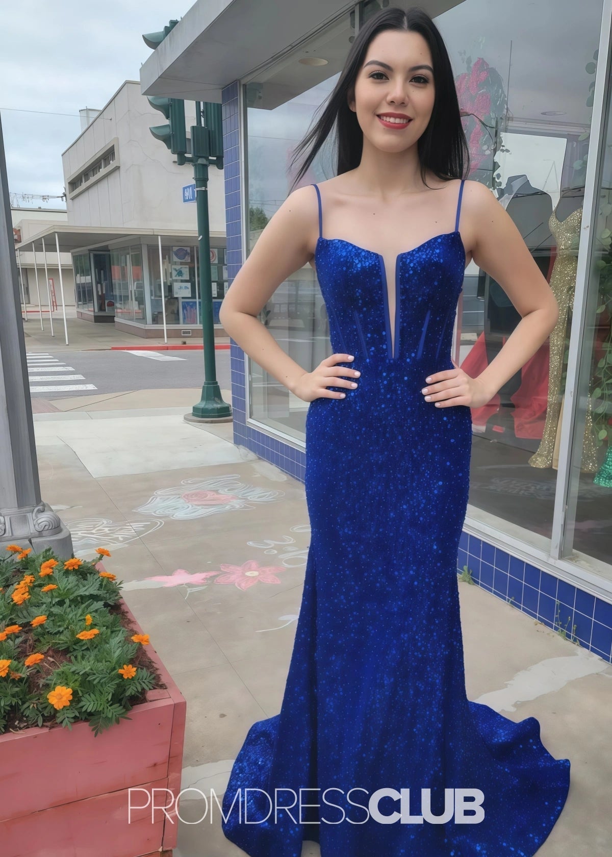 Linda | Sparkly Mermaid Royal Blue Sequin Long Prom Dress - Royal Blue - PROMDRESS Club