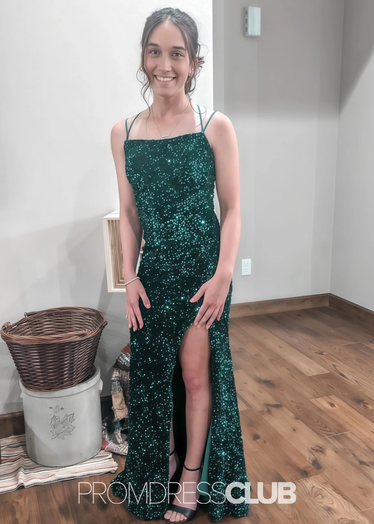 Lindsay | Sparkly Mermaid Emerald Green Sequin Long Prom Dress - Price #price_variant_lowest# - Emerald Green - PromDressClub