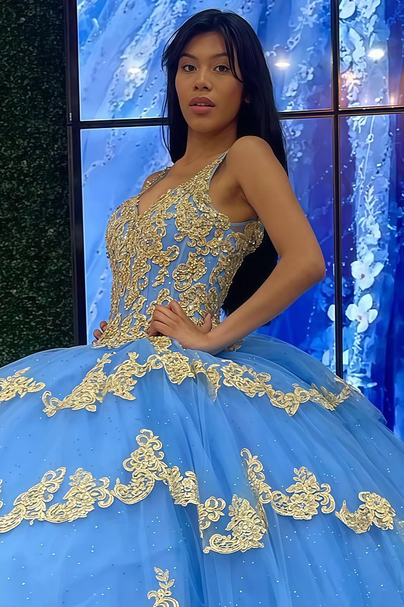 Liv | Own Your Spotlight in Enchanting Blue Quince Dresses - Light Blue - PromDressClub
