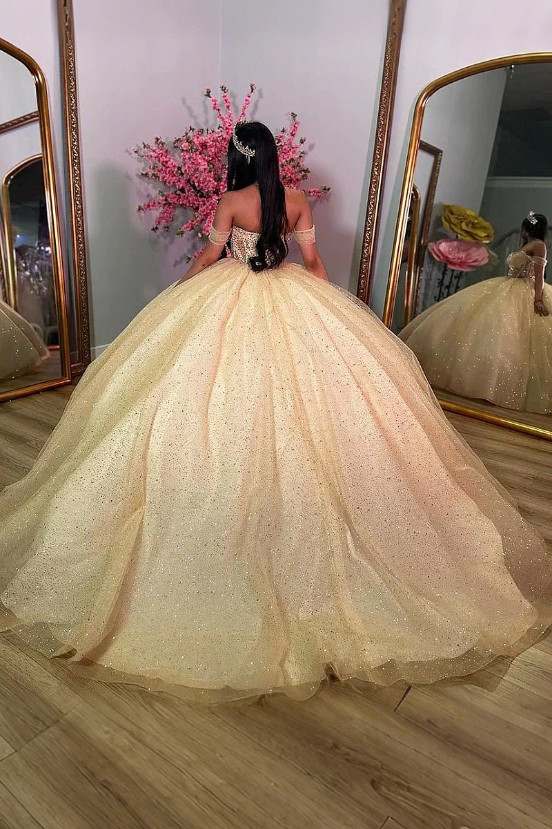 Luciana | Own Your Spotlight in Stunning Champagne Quince Dresses - Champagne - PromDressClub