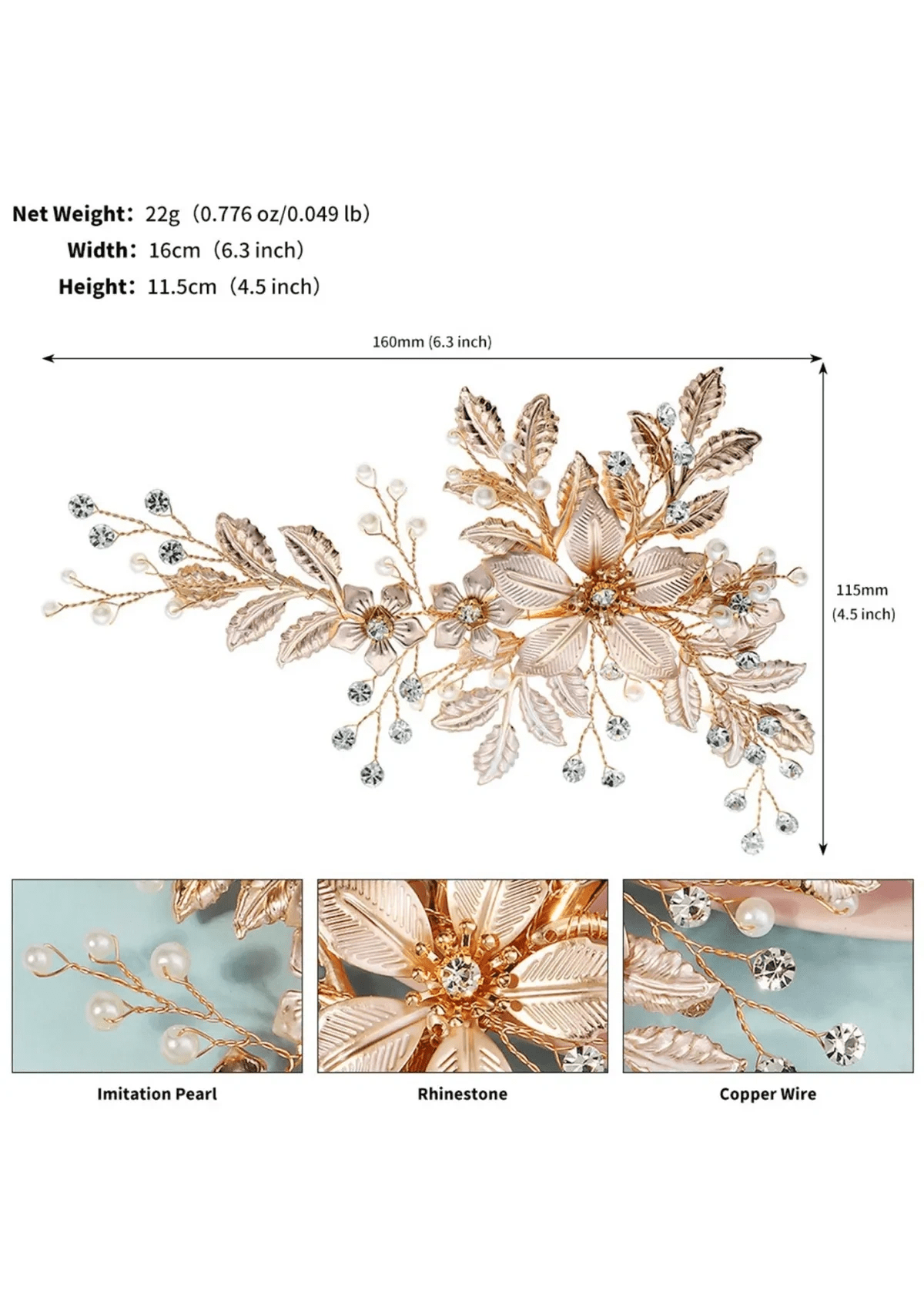 Luxury Accessories Gold Versatile Hairpin With Metal Flower - Price #price_variant_lowest# - Gold - PromDressClub