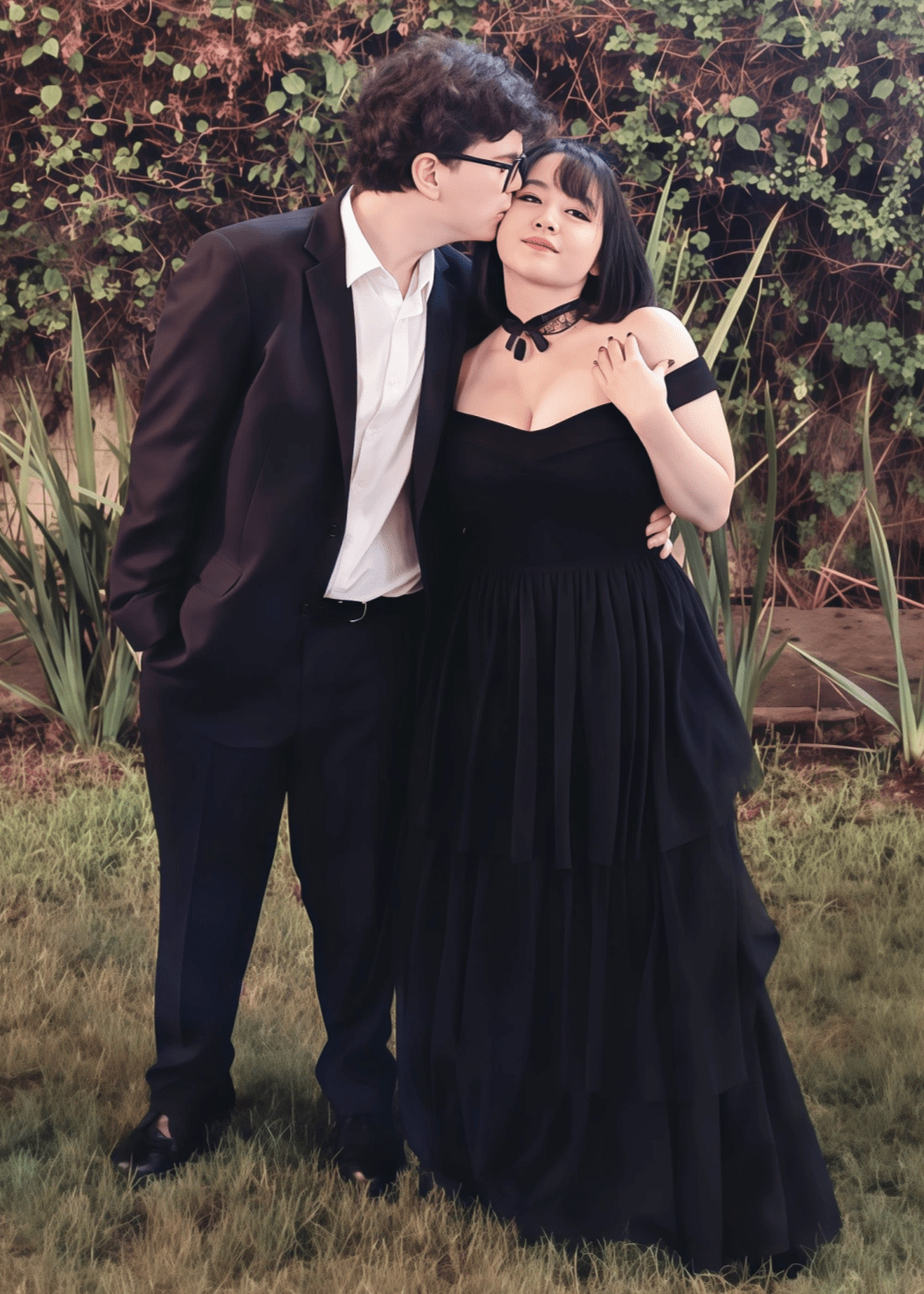 Madge | Plus Size Gothic Black Off the Shoulder Backless Wedding Dress - Black - PromDressClub