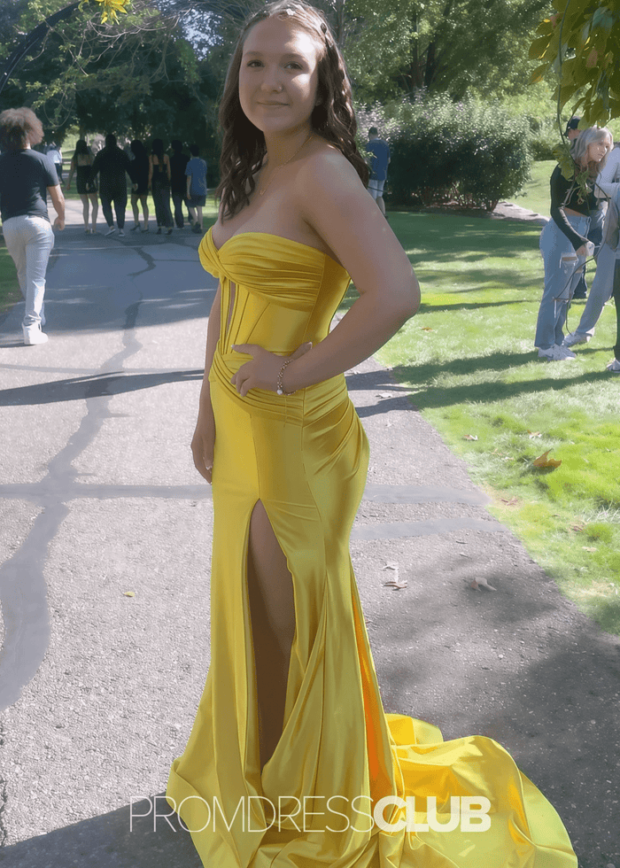 Marcia | Trumpet Mermaid Royal Blue Long Formal Dress Near Me - Price #price_variant_lowest# - Yellow - PromDressClub