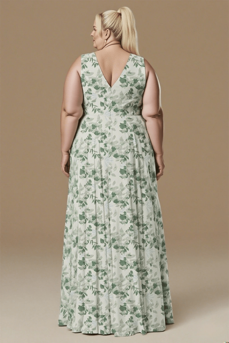 Mesmerizing Green Floral Dress Bridesmaid: Timeless Elegance for Weddings - Sage Floral - PromDressClub