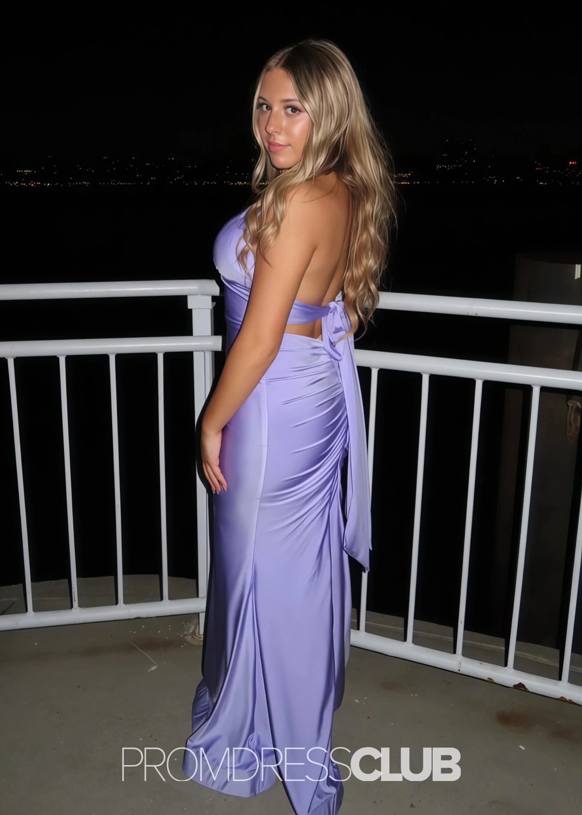 Mignon | Mermaid Plus Size Light Pink Satin Long Prom Dress Stores Near Me - Light Purple - PROMDRESS Club