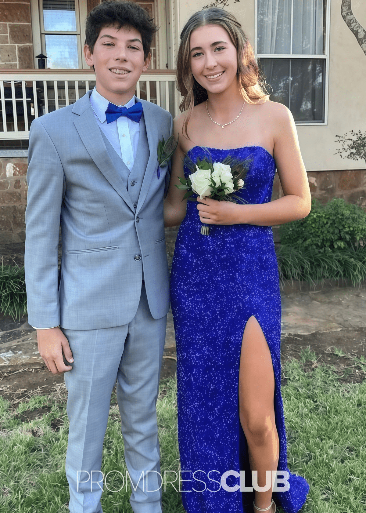 Natalie | Sparkly Mermaid Strapless Red Sequin Long Prom Dress - Royal Blue - PROMDRESS Club