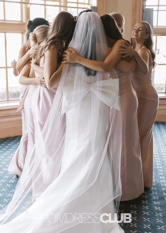 Polly | Sheath Column 3D Flower Light Pink Satin Long Bridesmaid Dress - Price #price_variant_lowest# - Light Pink - PromDressClub