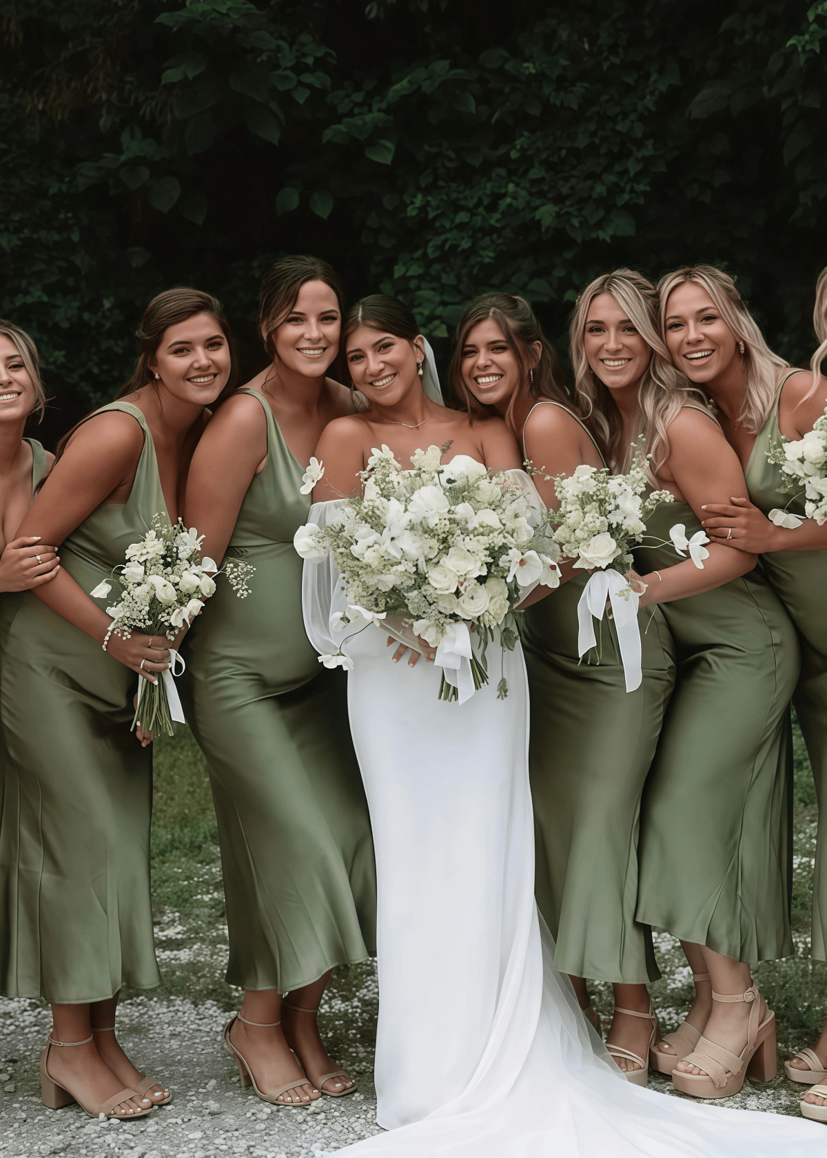 Ruth | Mermaid Straps Plus Size Sage Green Satin Long Bridesmaid Dress - Sage - PROMDRESS Club