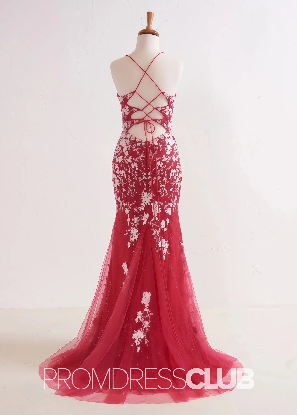 Sabrina |Red Long Prom Dresses Stores Near Me With Mermaid V Neck Appliques Beading - Red - PromDressClub