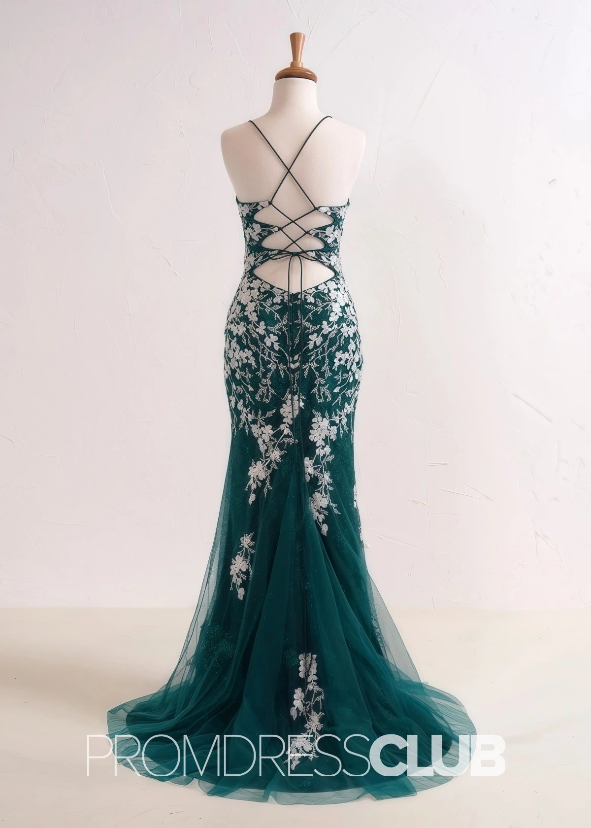 Sabrina |Red Long Prom Dresses Stores Near Me With Mermaid V Neck Appliques Beading - Dark Green - PromDressClub