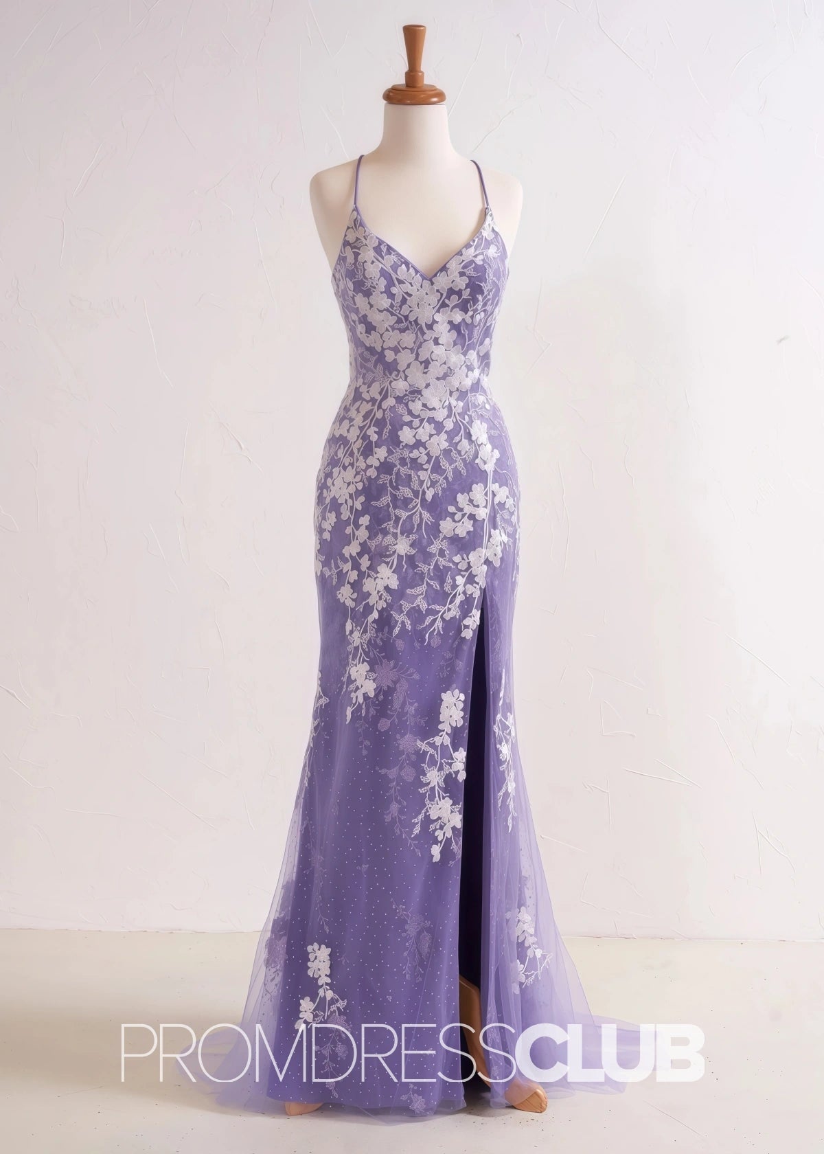 Sabrina |Red Long Prom Dresses Stores Near Me With Mermaid V Neck Appliques Beading - Lilac - PromDressClub