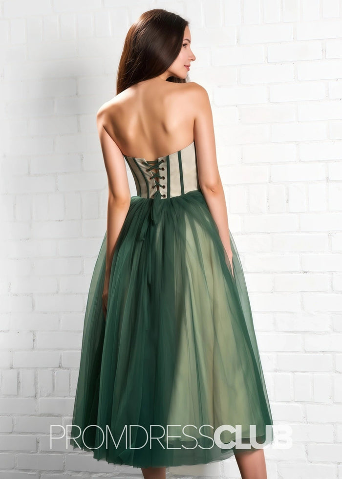 Salome |Green Long Prom Dresses Stores Near Me With A Line Strapless Puffy Tulle - Price #price_variant_lowest# - Green - PromDressClub