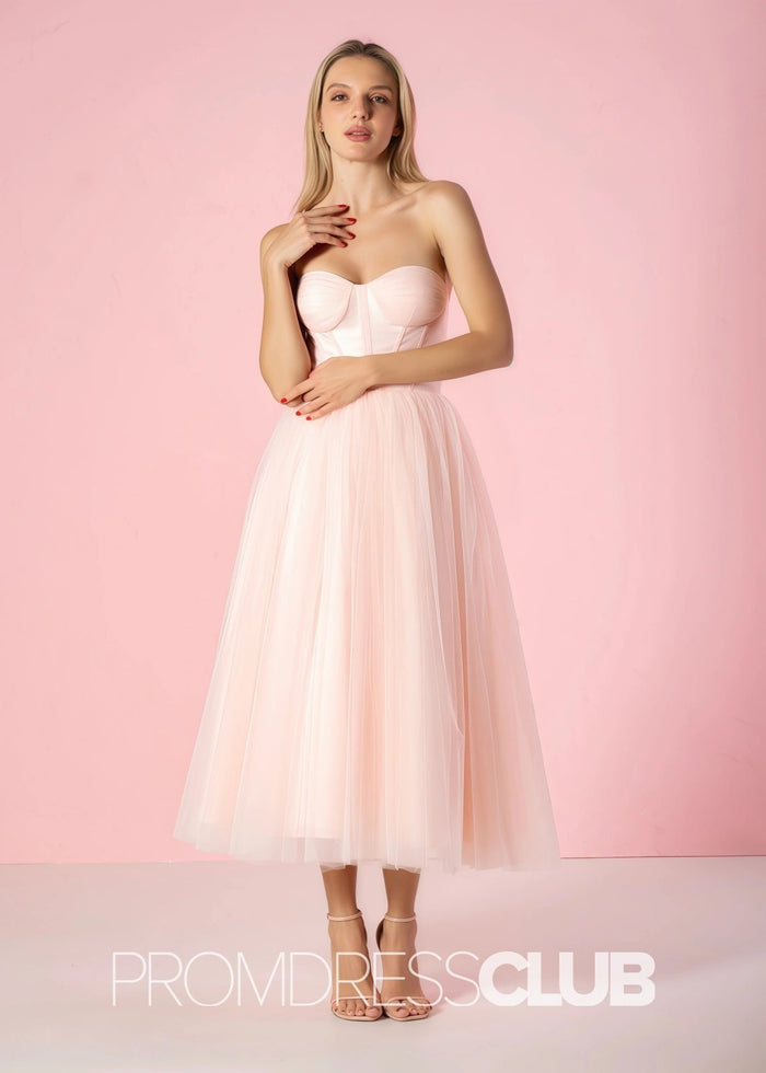 Salome |Green Long Prom Dresses Stores Near Me With A Line Strapless Puffy Tulle - Price #price_variant_lowest# - Pink - PromDressClub