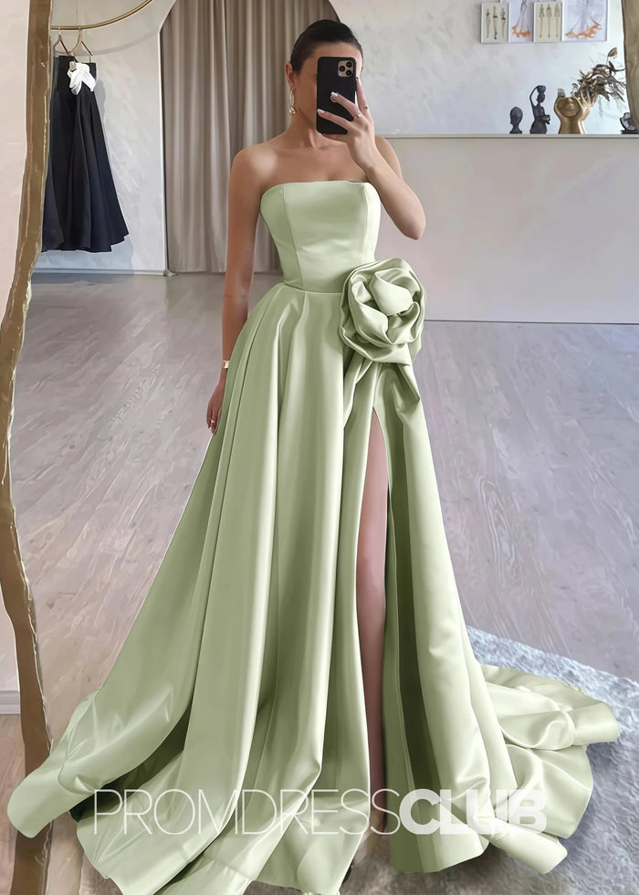 Harriet | Strapless Long Black Prom Dress - Price #price_variant_lowest# - Sage - PromDressClub