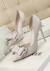 Stylish Light Blue and Pink High Heels Prom Shoes with Bow Detail – Perfect for Every Elegant Occasion! Color Grey