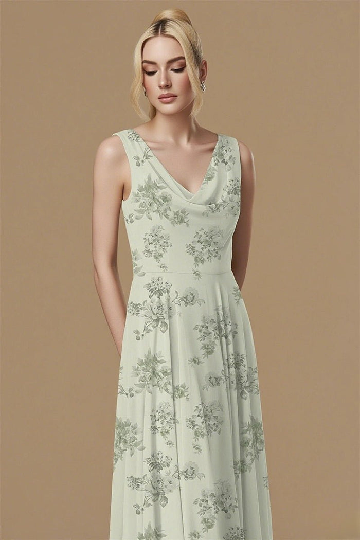 Sweetest Admirer Sage Green Floral Bridesmaid Dress Rustic Charm - Sage Floral - PromDressClub
