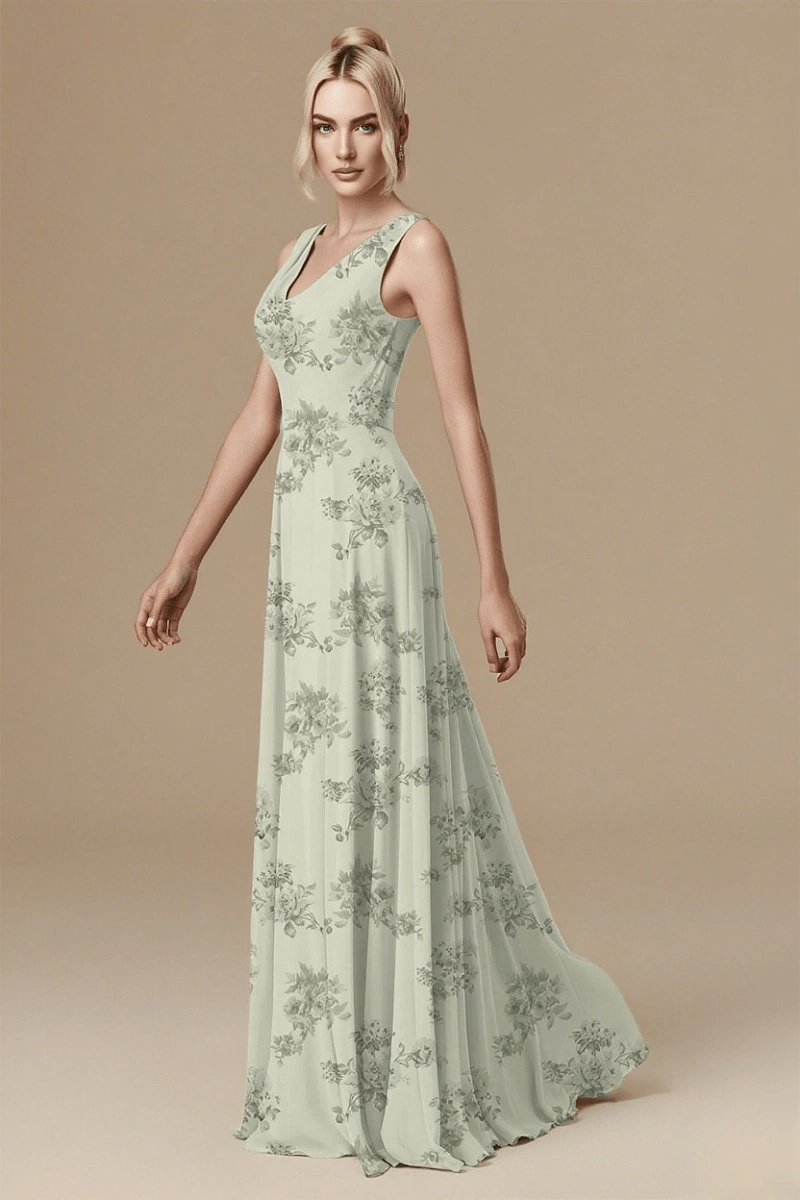 Sweetest Admirer Sage Green Floral Bridesmaid Dress Rustic Charm - Sage Floral - PromDressClub