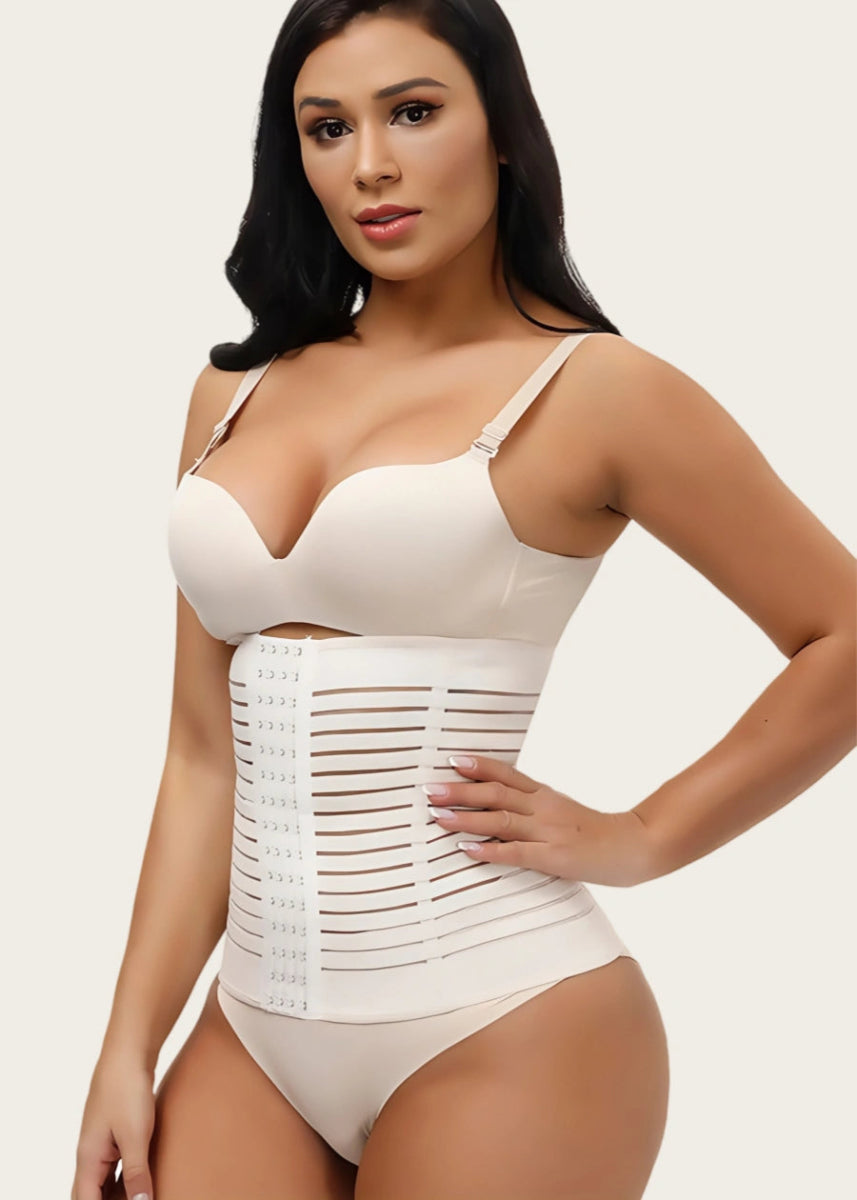 Ultimate Waist Cinching Shapewear Comfortable Tummy Control Corsets for Every Body - Apricot - PromDressClub