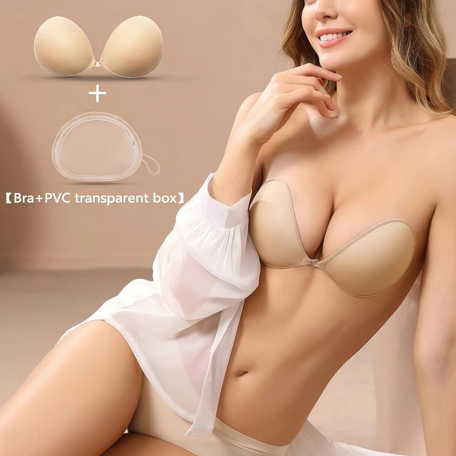 Ultra - Comfortable Silicone Bras Black and Nude Essentials for Effortless Style - Nude - PromDressClub