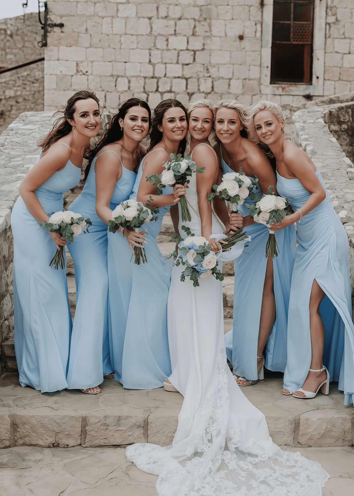 Zenobia | Chic Sheath Light Blue Chifon Maxi Bridesmaid Dress with Slit and One Shoulder - Light Blue - PROMDRESS Club